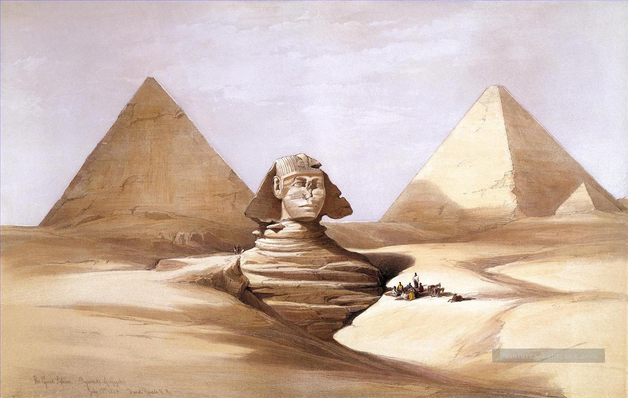 Les grandes pyramides de sphinx de Gizeh David Roberts Araber Peintures à l'huile